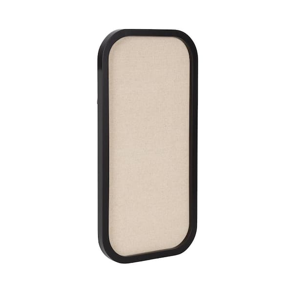 Hutton 12 in. x 24 in. Black Wood Framed Linen Fabric Memo Board
