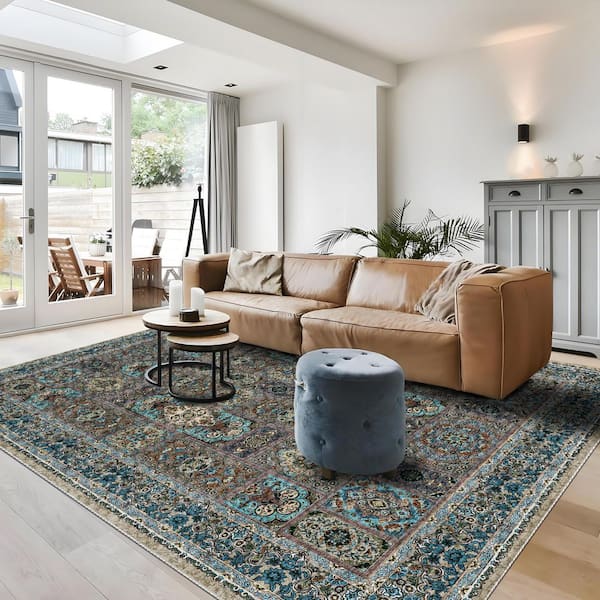 Obsidian Dune Multi-Color 8 ft. x 10 ft. Vintage Indoor Area Rug