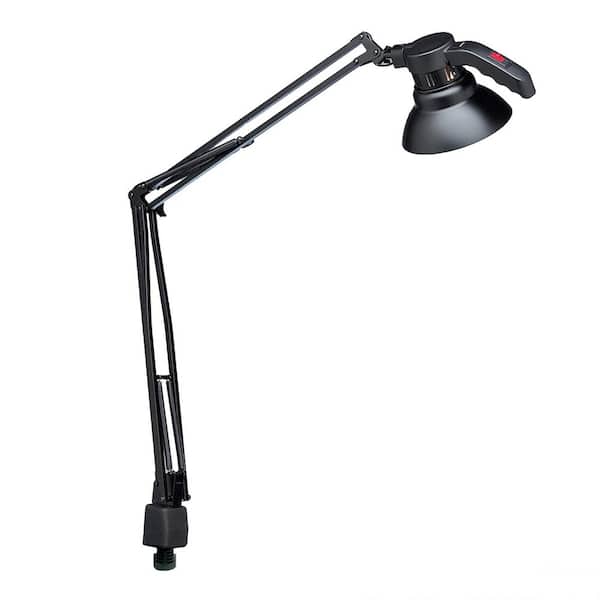 Tensor 1-Light 45 in. Black Metal Heavy Duty Articulating Arm Clamp Work Light with LED Bulb Included