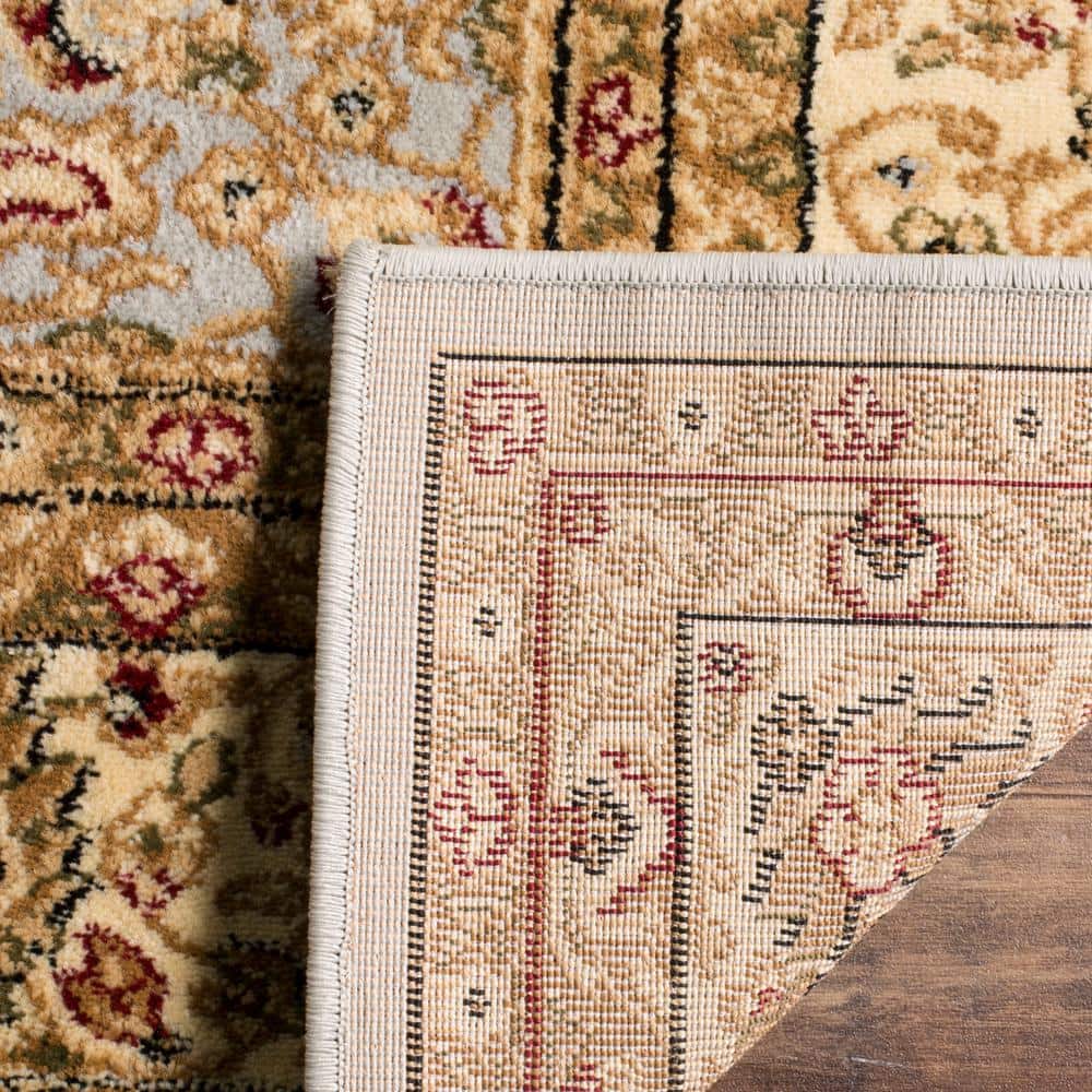 Lyndhurst Grey and Beige Floral Synthetic Area Rug 4' x 6'