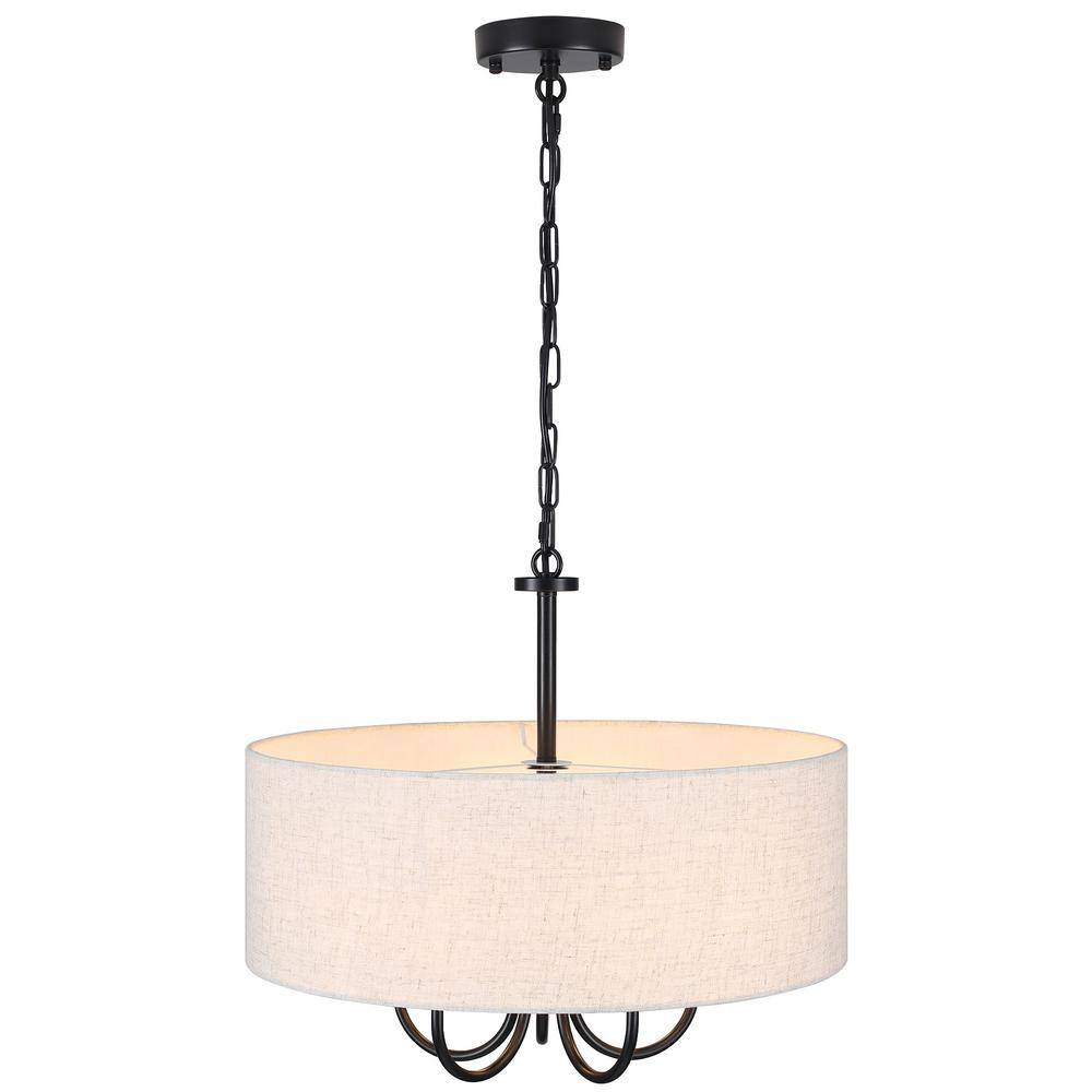 5-Light Black Chandelier with Drum Cloth Shade Traditional Pendant Light price history on PriceWatchPro