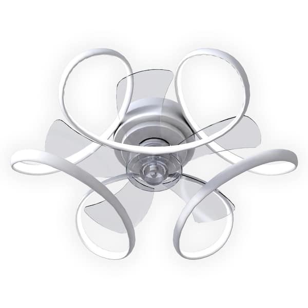 Tivleed 19.7 in. Petal-Shaped Recessed Led Fan Light, Cool White-Natural-Warm White, App and Handheld Remote, 6 Speeds, Timer