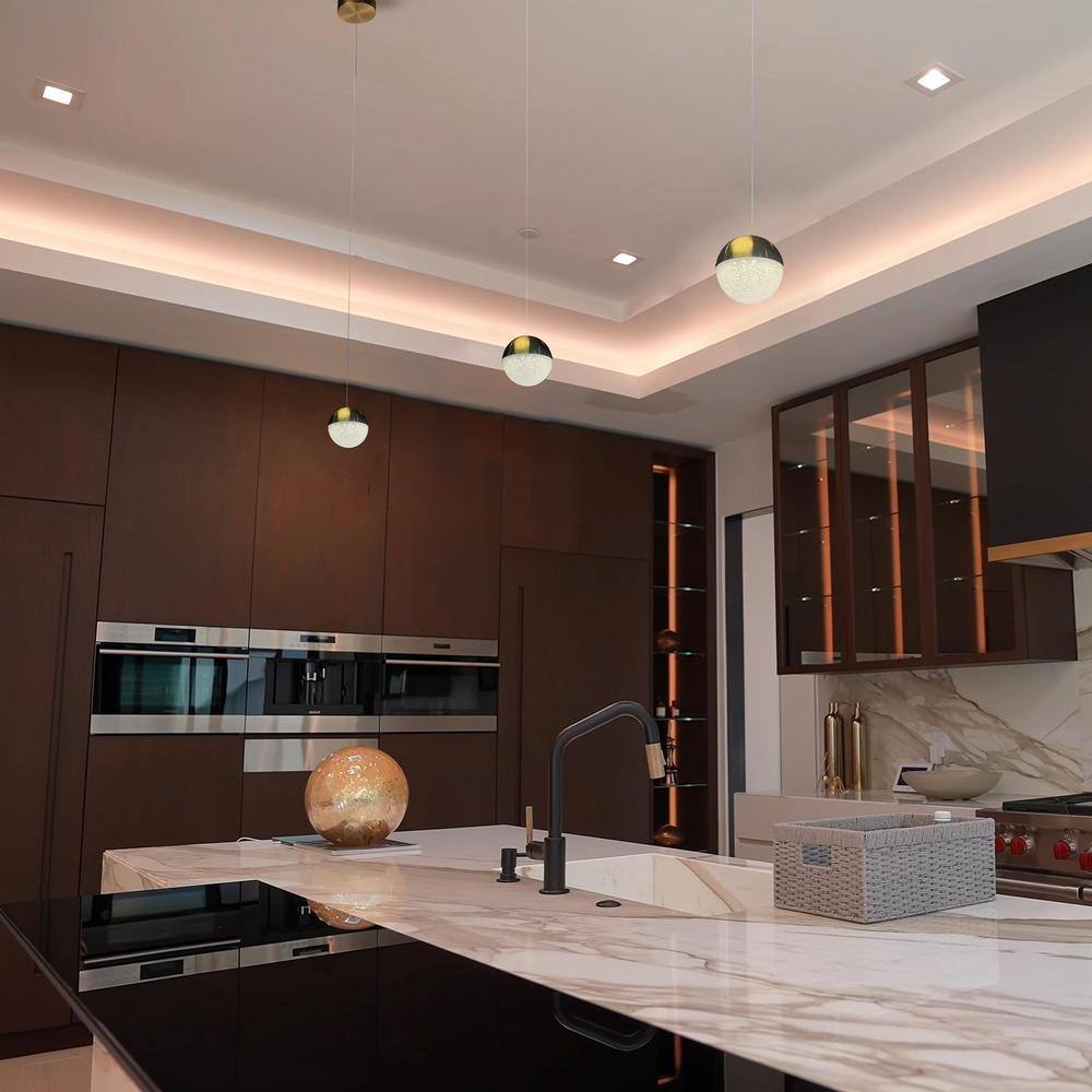 Artisan Brass & Glass 80" LED Energy Star Jar Pendant Light