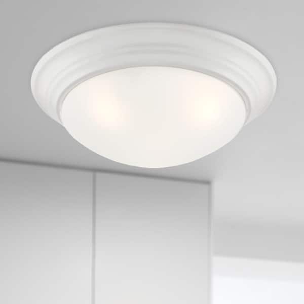 Designers Fountain Tap 16.75 in. Transitional Matte White Medium-Base (E26) Bulb Flush Mount for Kitchens