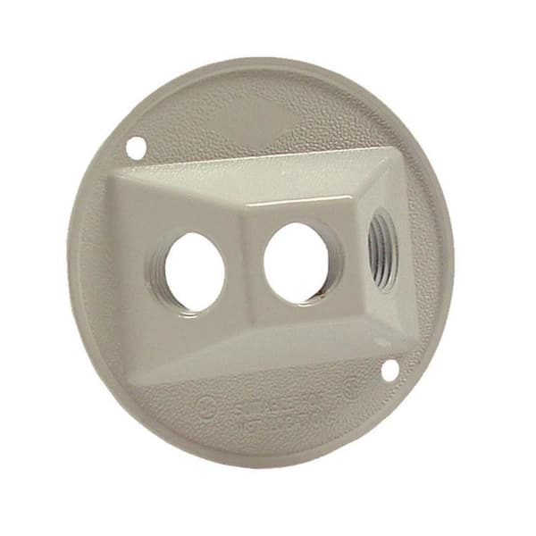 BELL N3R Aluminum White Round Weatherproof Cluster Cover Plate, Three 1 ...