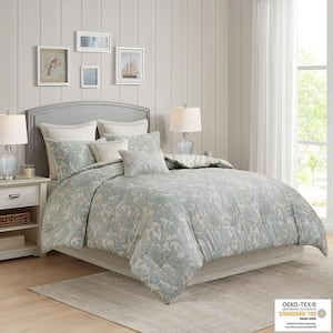 Chelsea 4-Piece Blue Cotton Queen Comforter Set