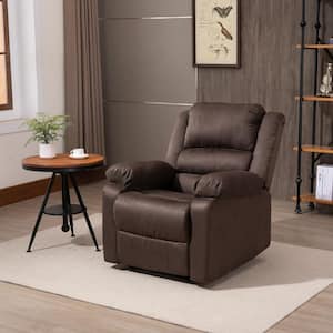 34 in. Width Microfiber Dark Brown Heavy Duty Manual Recliner Chair with 3-Positions