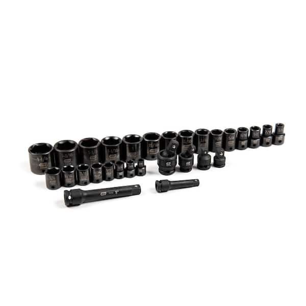 GEARWRENCH 1006452341 29-Piece SAE 3/8 in., 1/2 in. Impact Socket Tray Set - 1