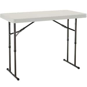 Lifetime 4 Ft. Almond Resin Adjustable Height Commercial Folding Table ...