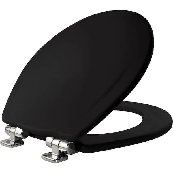 Reviews for Mayfair Chrome Slow Close Round Closed Front Toilet Seat in Black Pg 1 The Home
