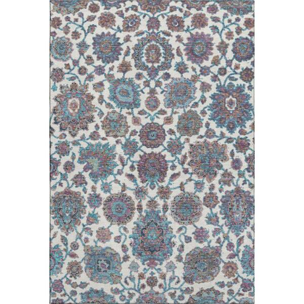 Mayfield Premium Machine Washable Abstract AMF2187 Teal 10 ft. x 14 ft. Area Rug