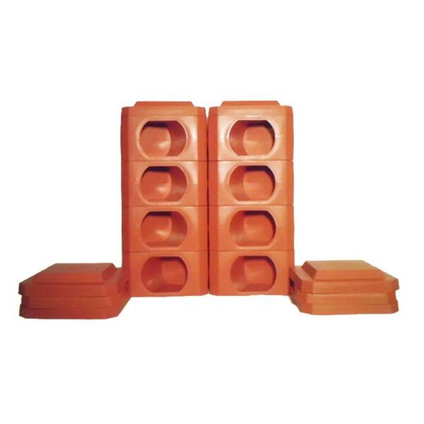 Border Blocks 8 Point Octogan 1 Landscaping Timbers High Terra Cotta Blocks and Covers (16 pieces)