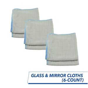 12 in. Microfiber Mirror and Glass Cleaning Cloths (6-Count)