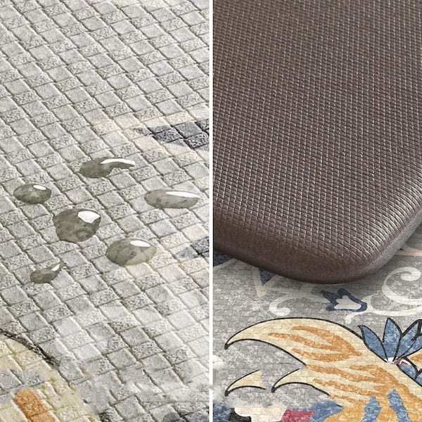 Gray 17.3 in. x 29 in. Indoor Kitchen Mats 2 Piece