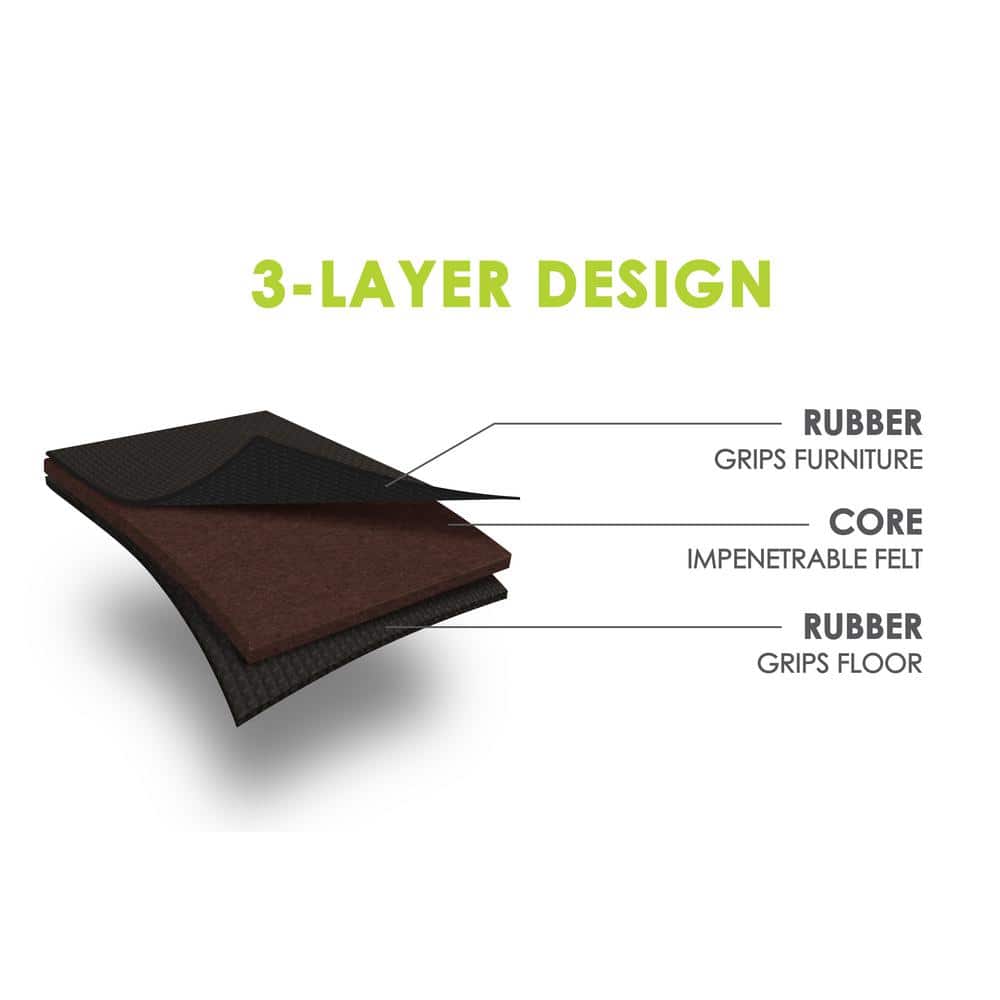 Black and Brown 2 Inch Square Non-Slip Furniture Pads