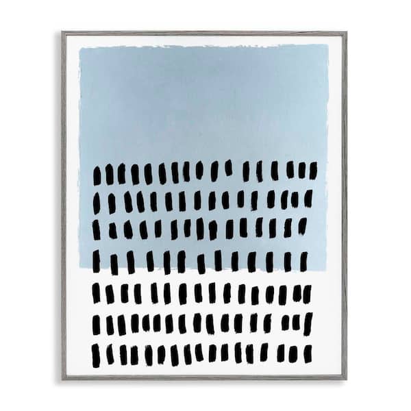 Stupell Industries Blue Dotted Pattern by Michael Willett Gray Framed Abstract Giclee Art Print 20 in. x 16 in.