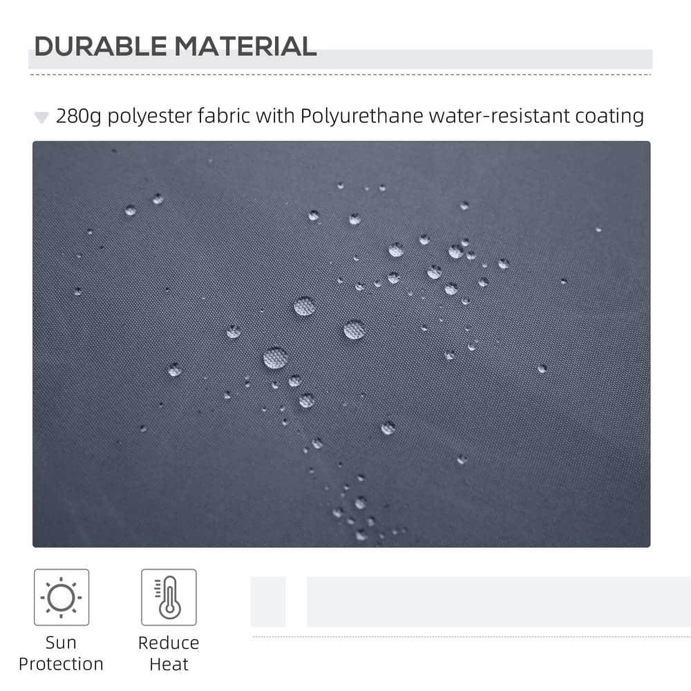 Dark Gray Aluminum Frame Retractable Patio Awning with Manual Crank