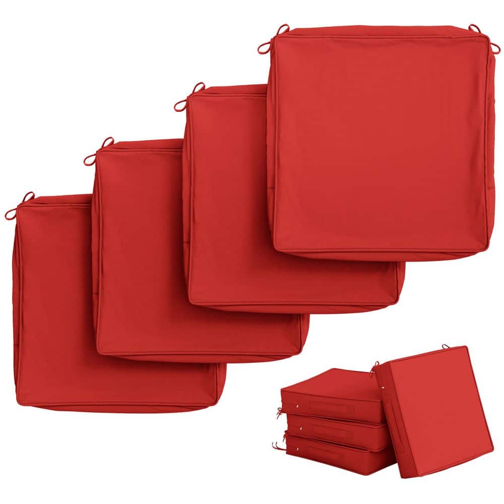 18.5 in. x 16 in. (4-Pack) Slipcover Repacement Outdoor Fade&Splash Resistant Couch Seat Cushion Cover Red price history on PriceWatchPro