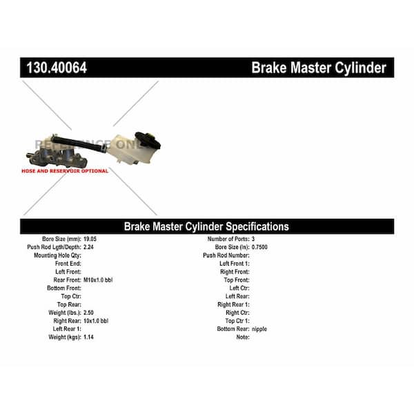 Centric Parts Brake Master Cylinder 2006 Honda Civic 2.0L