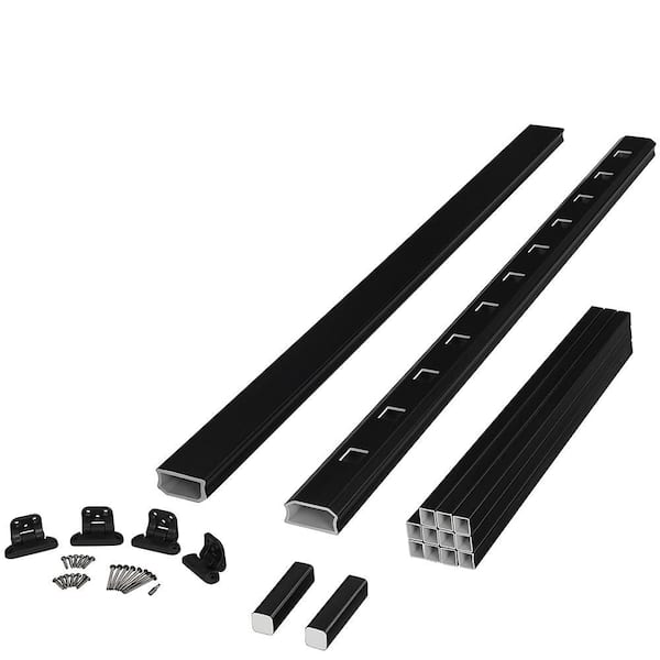 36 in x 96 in Brio Obsidian Black Composite Stair PVC Railing Kit