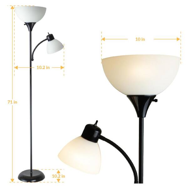 Reviews For Newhouse Lighting 71 In William Torchiere Floor Lamp With Reading Light Nhfl Wi Bk The Home Depot William Torchiere Floor Lamp, Floor Standing Reading Lamps Reviews