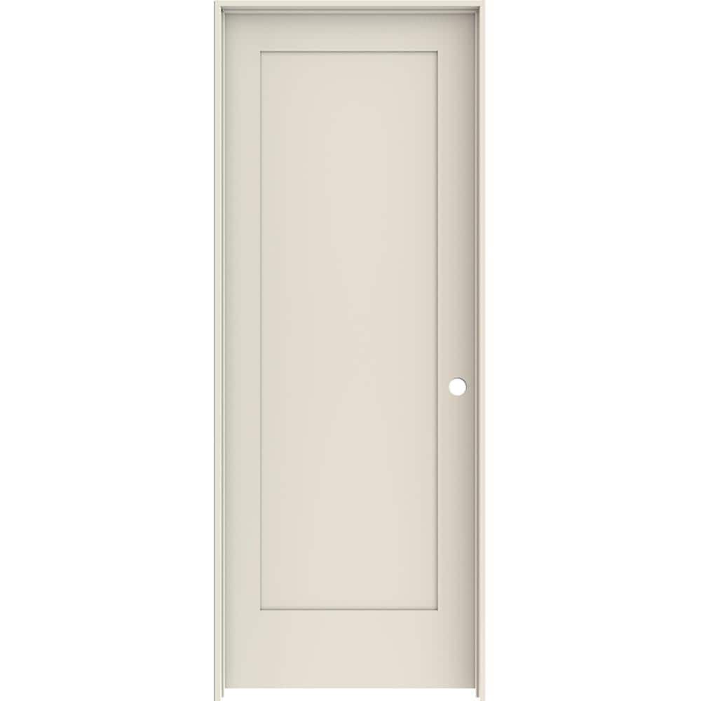 JELD-WEN 30 in. x 80 in. 5-Panel Shaker Left-Hand Primed White