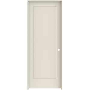 30 in. x 80 in. 1 Panel Shaker Left-Hand Solid Core Primed Wood Single Prehung Interior Door