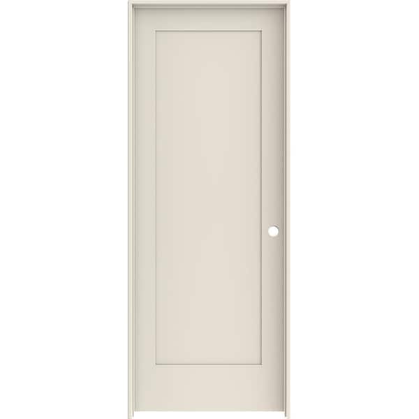 JELD-WEN 30 in. x 80 in. 1 Panel Shaker Left-Hand Solid Core Primed Wood Single Prehung Interior Door