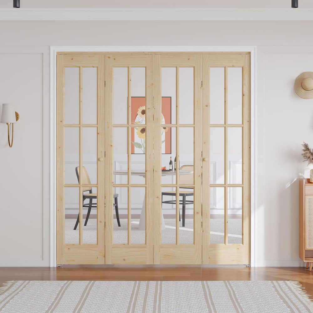 easelife 72 in. x 80 in. 6-Lite Clear Glass Solid Core Unfinished