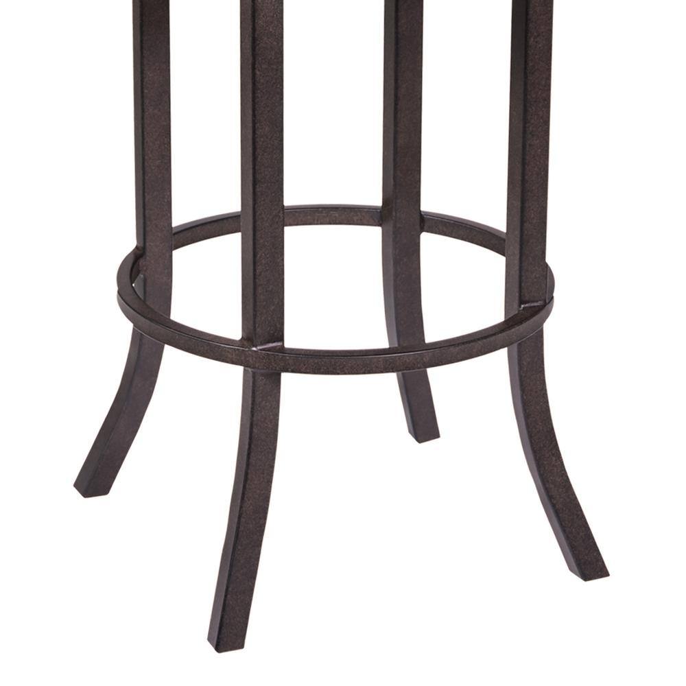 Tahiti 26" Brown Faux Leather Swivel Barstool with Metal Frame