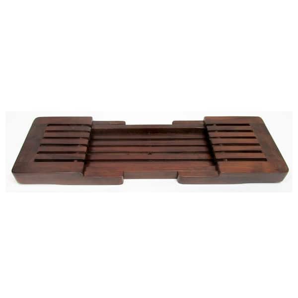 Teak 9 in. H x 40 in. L x 2 in. W Extendable Bathtub Caddy