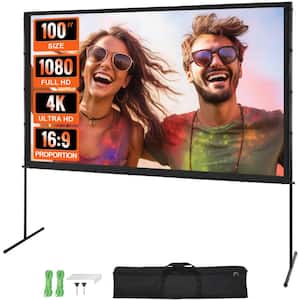 Projector Screen 100 in. with Stand Outdoor Movie Screen with Stand Wrinkle-Free Projection Screen and Carry Bag