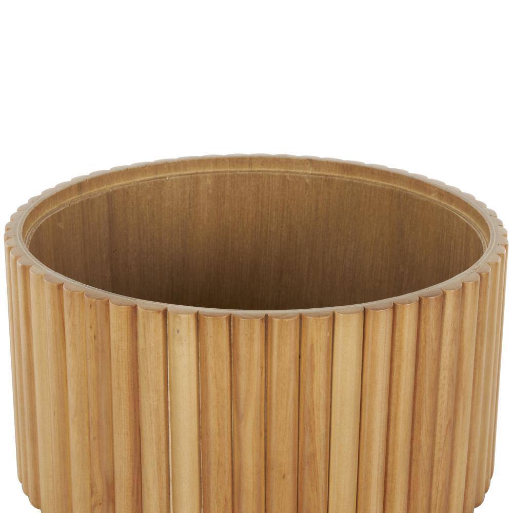 Handmade Round Light Brown MDF Decorative Box Set