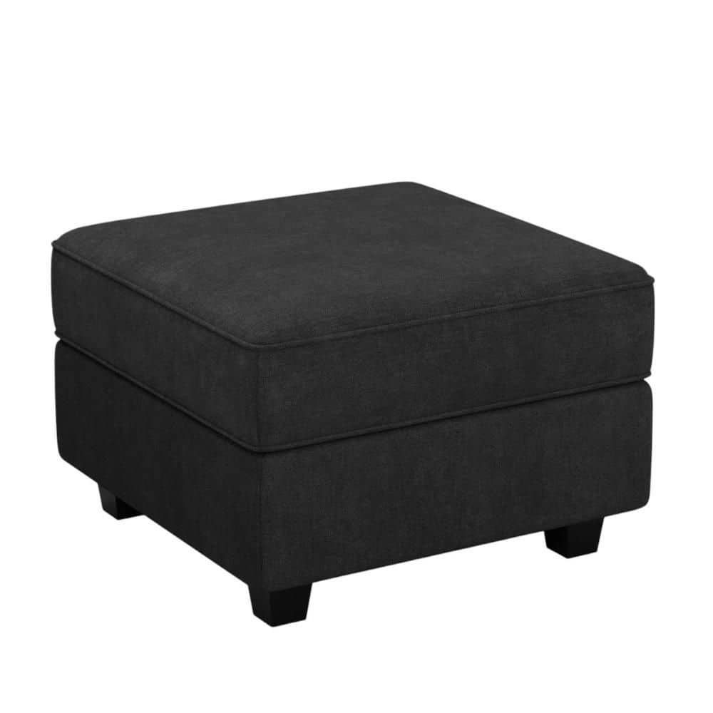 Polyester Blend Square Storage Ottoman Large Ottoman