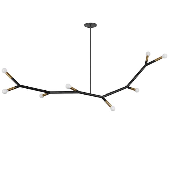 Dainolite Morgan 8-Light Matte Black Statement Pendant Light