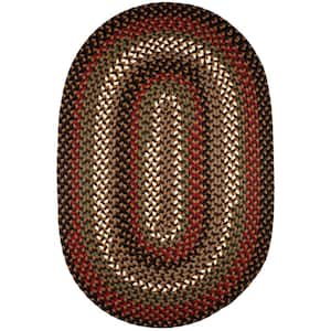 Country Medley Brown Fudge 5 ft. x 8 ft. Oval Indoor/Outdoor Braided Area Rug
