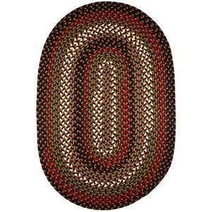 Country Medley Brown Fudge 7 ft. x 9 ft. Oval Indoor/Outdoor Braided Area Rug