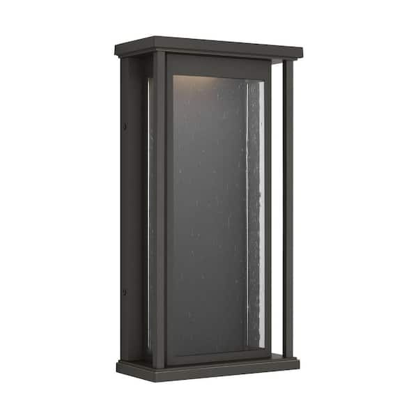 Faywood Medium 8.5 in. W x 16 in. H Antique Bronze Outdoor Hardwired Wall Lantern Sconce with Integrated LED