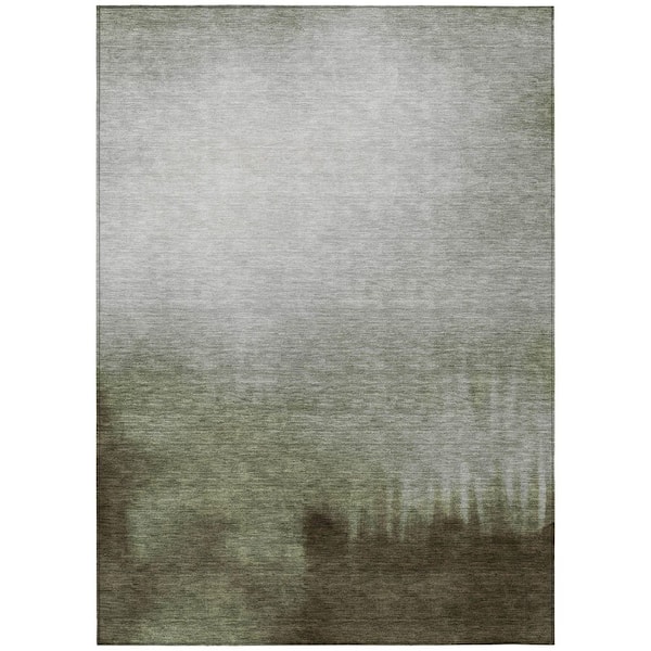 Chantille Machine Washable Indoor/Outdoor Abstract ACN2420 Celery 10 ft. x 14 ft. Area Rug