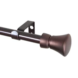 48 in. - 84 in. Telescoping 5/8 in. Single Curtain Rod Kit with Cora Finial in Cocoa