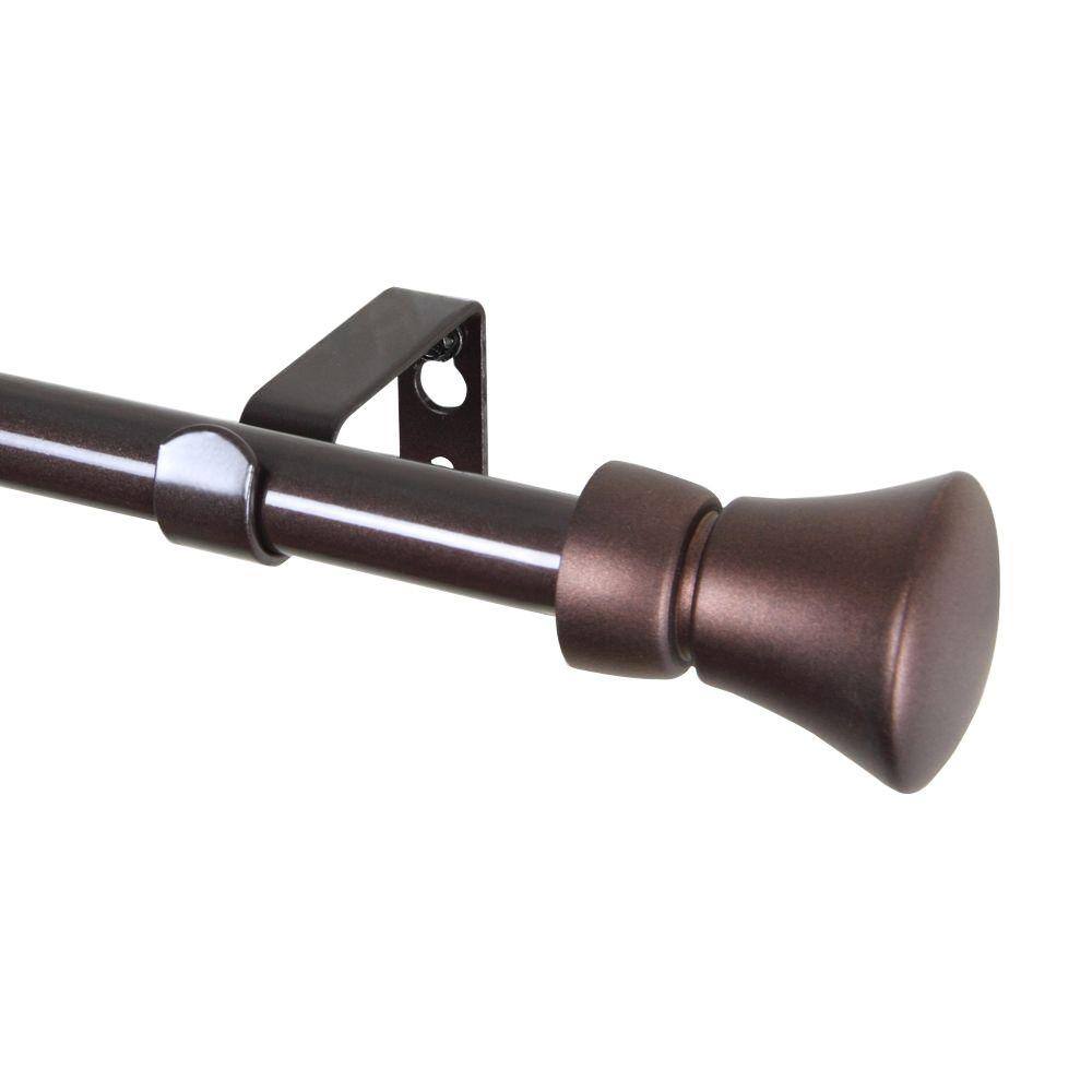 84 in. - 120 in. Telescoping 5/8 in. Single Curtain Rod Kit with Cora Finial in Cocoa price history on PriceWatchPro