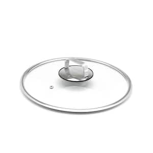 Diamond Clad 12 in. Stainless Steel Lid with Silicone Rim, Cool Touch Insulated Handle, Dishwasher Safe - Clear