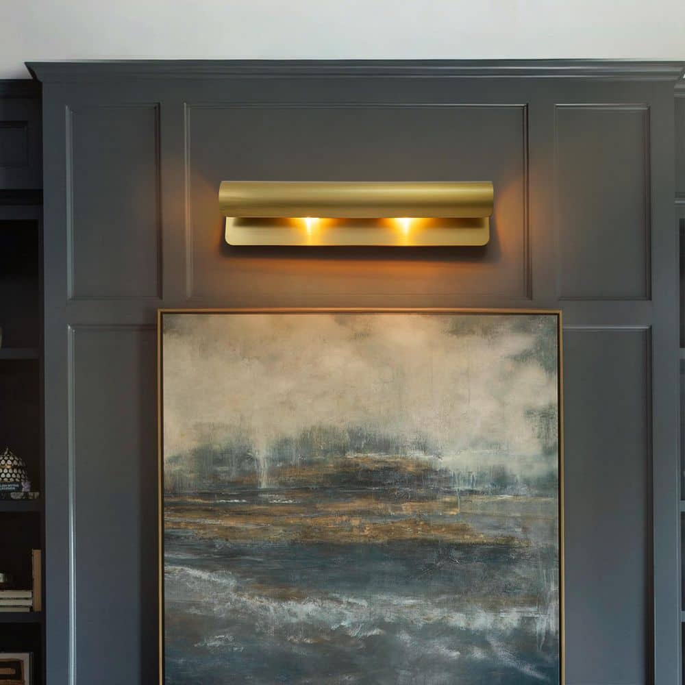 23.62 in. 2-Light Brass Picture Light Modern Wall Sconce with Metal Shade for for Artwork Living Room Office price history on PriceWatchPro