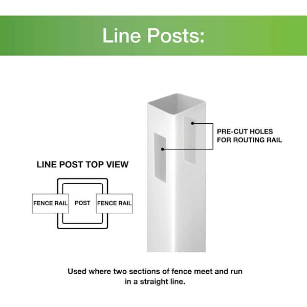 Barrette Outdoor Living Horizontal Fence 5 in. x 5 in. x 108 in. Sand Vinyl Line Post