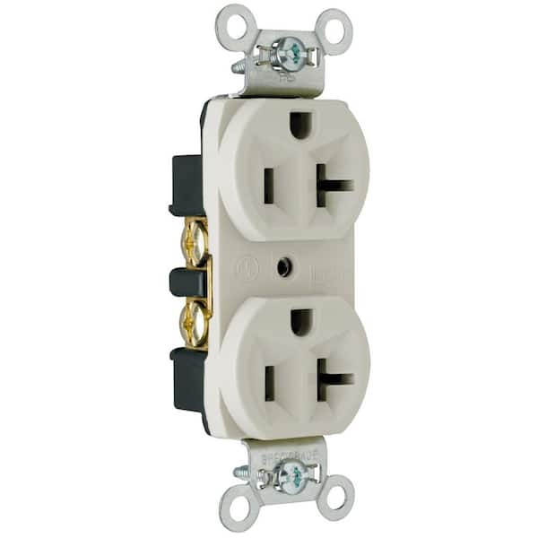 Legrand Pass and Seymour 20 Amp 125-Volt Commercial Grade Backwire Duplex Outlet, Light Almond