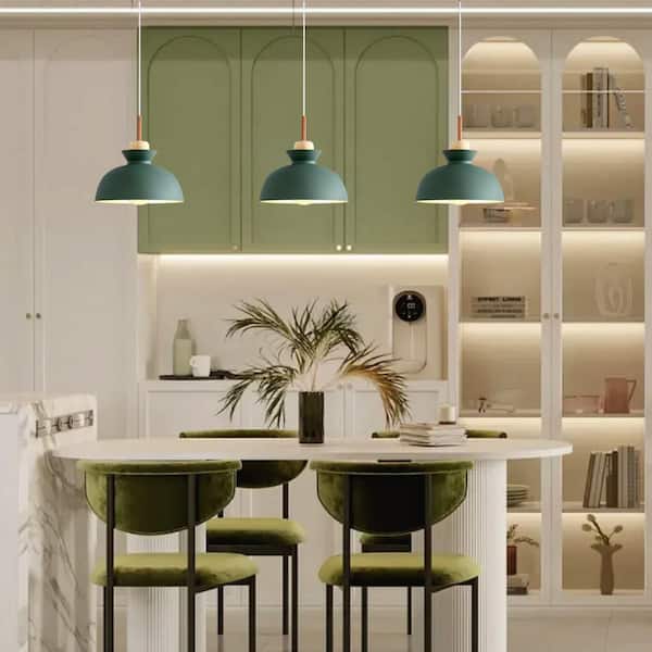 HUOKU Potlid Scandinavian 1-Light Dome Pendant Light Green
