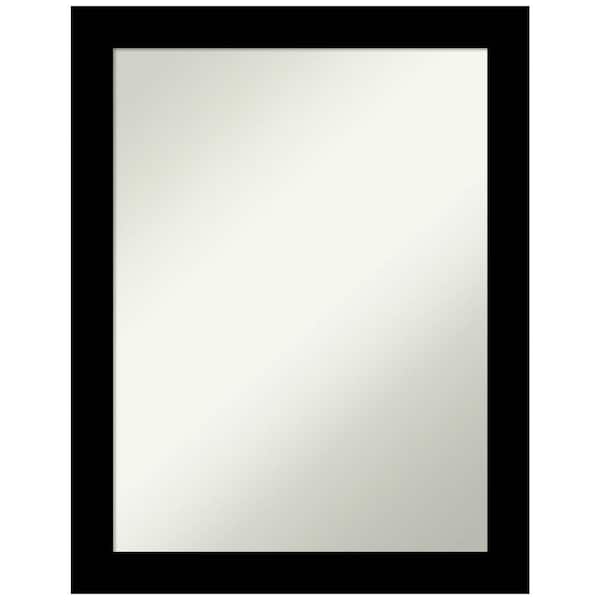 Amanti Art Basic Black Narrow 21.25 in. x 27.25 in. Non-Beveled Modern Rectangle Wood Framed Bathroom Wall Mirror in Black