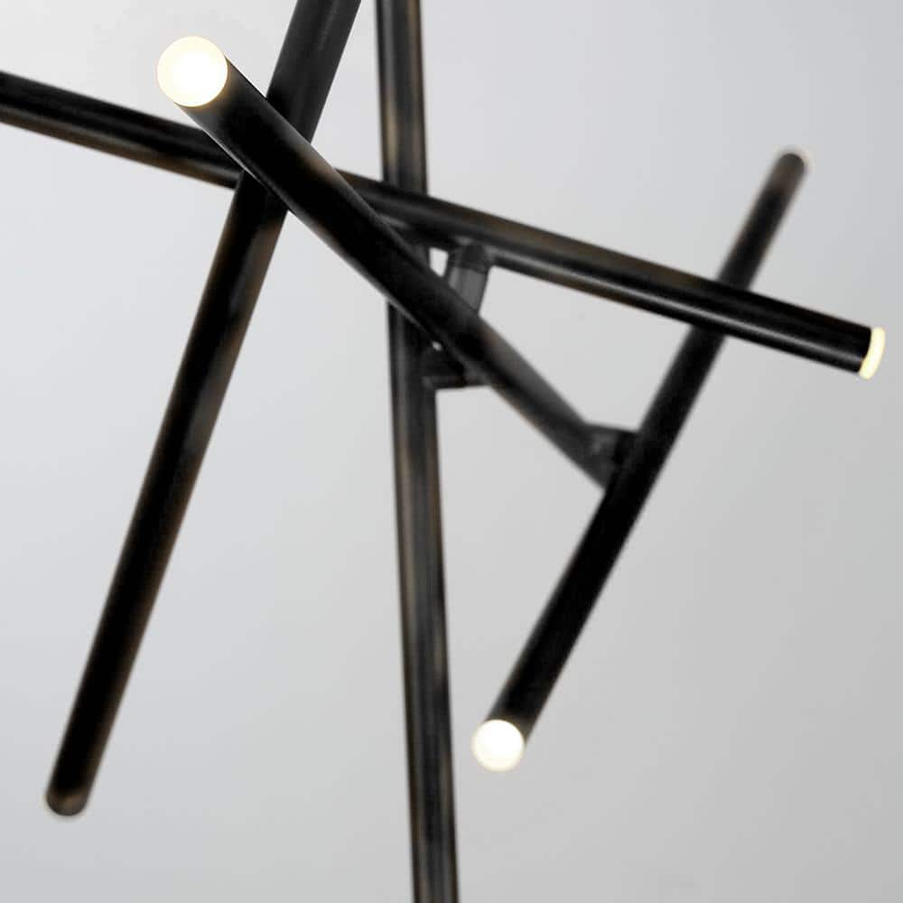 Crossroads Satin Nickel 9-Light LED Flush Mount with Frosted Glass