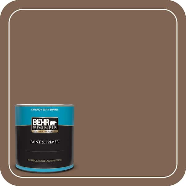 BEHR PREMIUM PLUS 1 qt. #N240-7 Joshua Tree Satin Enamel Exterior Paint & Primer