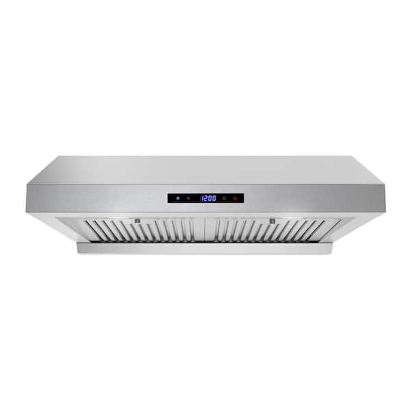 30 in. 406 CFM Andrano Ducted Under Cabinet Range Hood in Stainless Steel, Baffle Filters, Touchpad Control, LED Lights